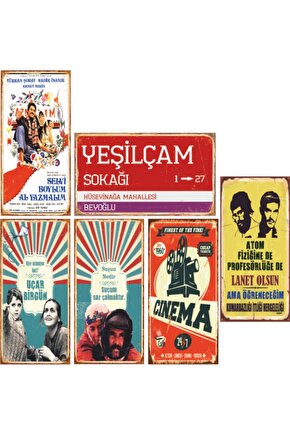 Yeşilçam Retro Ahşap Poster Seti - 4