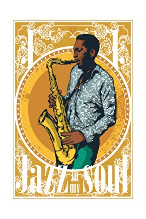 Jazz Soul Retro Vintage Ahşap Poster 2030038