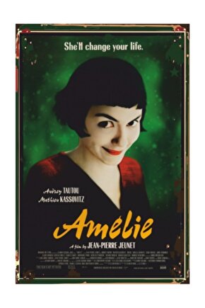 Amelie  Sinema Retro Vintage Ahşap Poster