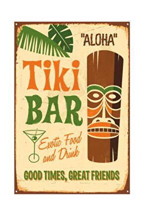 Tiki Bar Retro Vintage Ahşap Poster 2030036