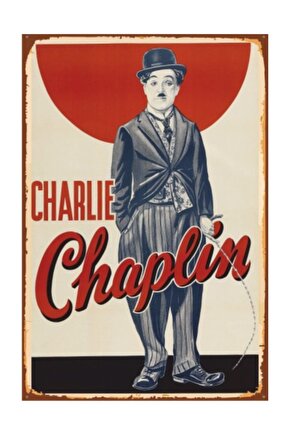 Charlie Chaplin Retro Vintage Ahşap Poster