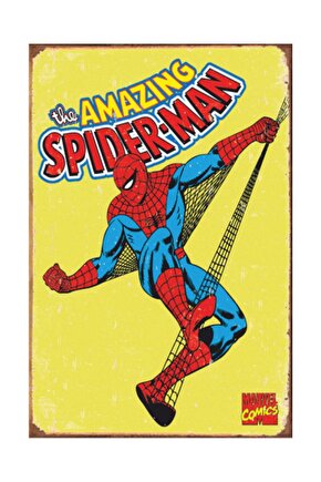 Spiderman Marvel Retro Vintage Ahşap Poster 2030011