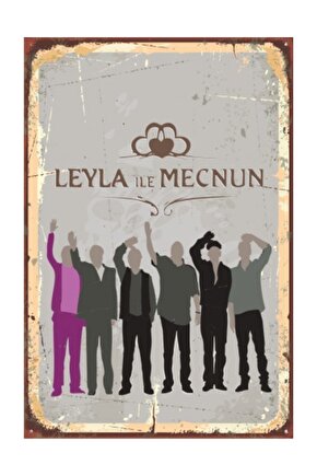 Leyla Ile Mecnun Miniminal Retro Vintage Ahşap Poster