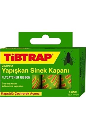 Tibtrap Yapışkan Karasinek Tuzağı Sinek Bandı 1 Kutu(4LÜ CAPSÜL)