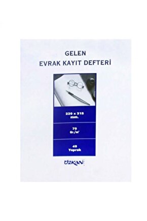 - Gelen Evrak Kayıt Defteri Karton Kapak