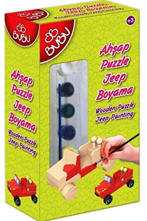 Bu-bu Ahşap Puzzle Jeep Boyama