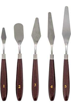 Metal Spatula 5`li Set (painting Knife)