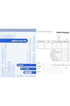 GİDER PUSULASI MAKBUZU OTOKOPİLİ 50X2 NUSHA 6 ADET