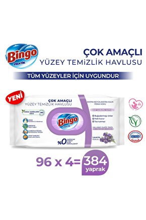 Pratik Yüzey Temizlik Havlusu Lavanta 96x4 (384 YAPRAK)