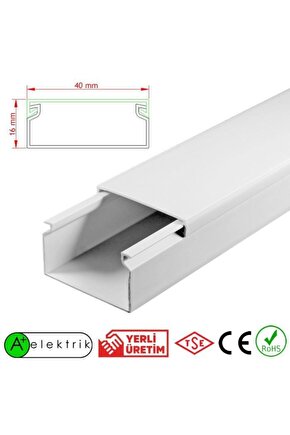 40x16 Mm Bantsız Kablo Kanalı 10x1m=10m