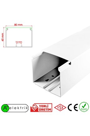 80x60 Mm Bantsız Kablo Kanalı 2x1m=2m