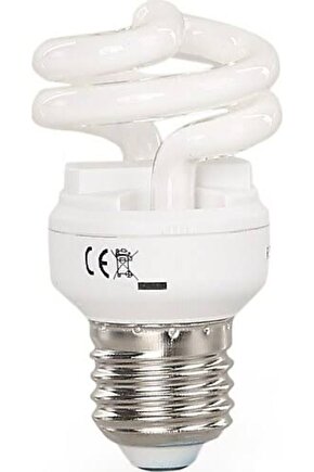 8W= 38W Mini Kıvrık Sprel Tasarruflu Ampule27 DuySarı Işık-2700K400 Lumen