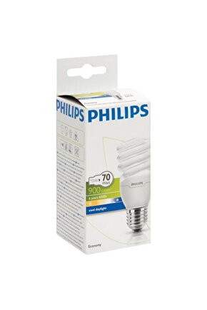 15W=70W Spiral Kıvrık Tasarruflu Ampule27 DuyBeyaz Işık-6500K900 Lumen