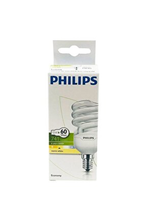 12W=60W Mini Spiral Kıvrık Tasarruflu Ampul-E14 DuySarı Işık-2700K741 Lumen