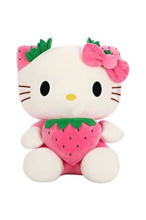 Hediye Hello Kitty Peluş 50 Cm Özel Yapım Pembemorkırmızı