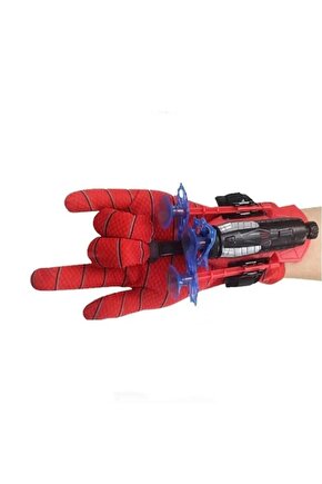 Super Hero Figürlü Set Ok Atan Örümcek Adam Eldiveni Spiderman Ağ Atan Eldiven