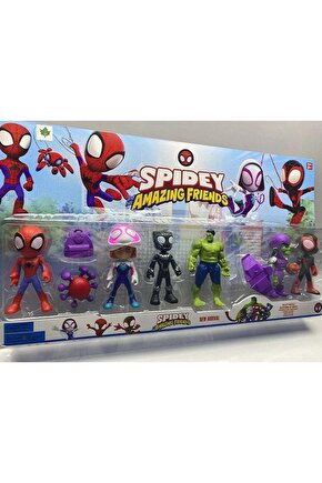 6 Lı Karakter Figür Oyuncak Amazing Friends Spidey Ve Arkadaşları Spider Man Hulk Morales