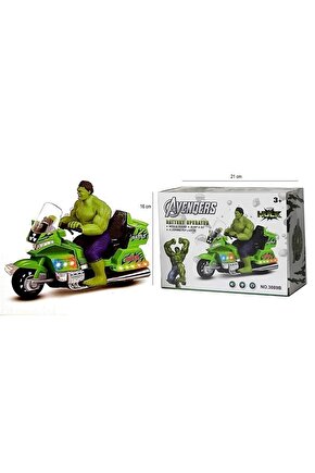 Avengers Yenilmezler Pilli Müzikli Işıklı Hulk Motor Yeşil Dev