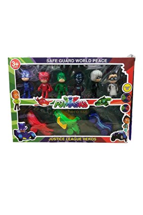 PJMASKS Karakter 3 Arabalı 6 Figürlü 9 Parça Set - TUKA