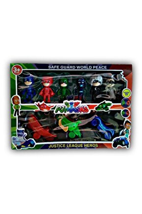 Fx Pjmasks Arabalı Figür Seti 9 Parça Oyuncak Pijamaskeliler Karakter Figür Star Collection 2100