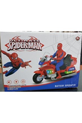 Oyuncak Motor Örümcek Adam Sesli Işıklı Hareketli Motor Erkek Çocuk Oyuncak Spiderman Motor