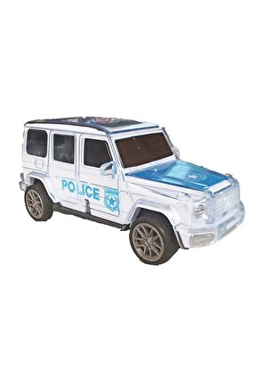 Oyuncak Polis Jeep Pilli Sesli Işıklı Sürtmeli 15cm.