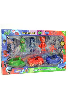 Renkli Pjmasks Arabalı Set