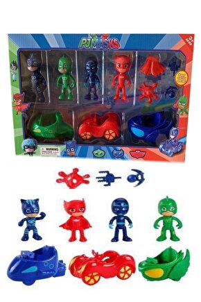 Pijamaskeliler Pjmasks Arabalı Oyuncak Figür Seti