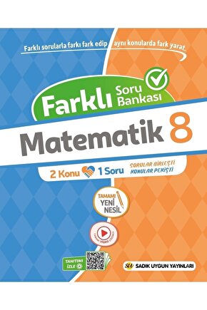 Sadık Uygun 8. Sınıf Farklı Soru Bankası Matematik Yeni Baskı