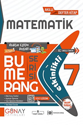 7. Sınıf Matematik Etkinlikli Bumerang Serisi  Kolektif  Günay Yayınları  9786257150873