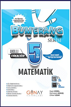 günay yayınları yeni müfredat  5 sınıf bumerang matematik etkinlikli kitap