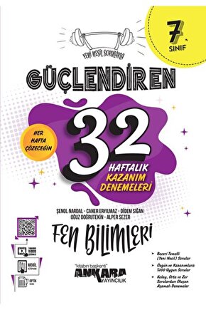 7. Sınıf Güçlendiren 32 Haftalık Fen Bilimleri Kazanım Denemeleri