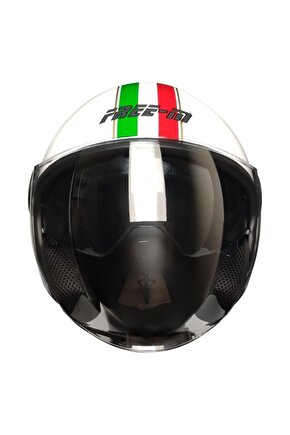 Motosiklet Yarım Kask Camlı Ce Onaylı Güneş Vizörlü Motor Kaskı Itaılan
