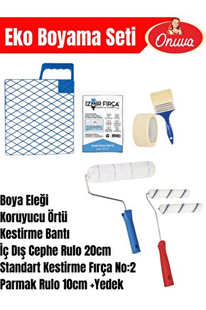 7 Parça Boyacı Seti | Rulo,fırça,bant,koruyucu örtü,boya ızgarası,parmak rulo,yedek rulo