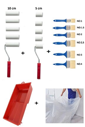Sünger Rulo Kestirme Fırça Boya Set 18 Parça
