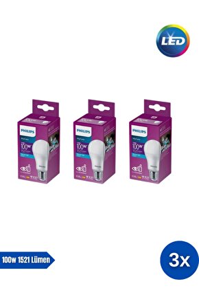 Mycare LED Lamba 13W - 100W 6500K Beyaz Işık 1521 Lümen Yüksek Işık  ( 3 ADET )