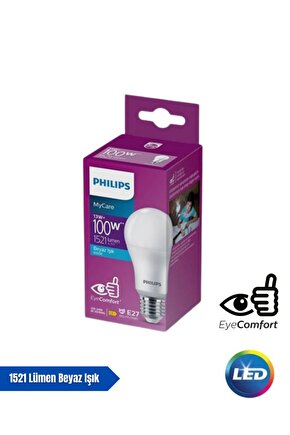 Mycare LED Lamba 13W - 100W 6500K Beyaz Işık  1521 Lümen Yüksek Işık