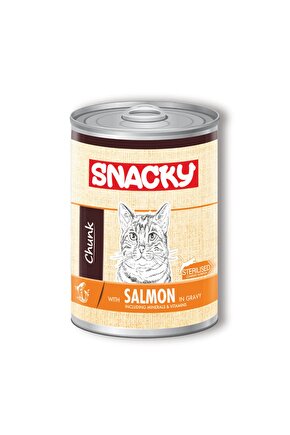 Snacky Chunk Yetişkin Kısır Kedi Konservesi Somonlu - 400gr