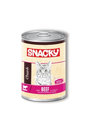 Snacky Chunk Yetişkin Kedi Konservesi Sığır Etli- 400gr