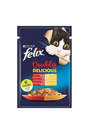 Taze Sığır Etli Ve Kümes Hayvanlı Jöleli Pouch Yetişkin Konserve Kedi Maması 85 gr