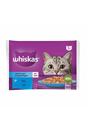 Pouch Jöle Içinde Somonlu Ve Ton Balıklı Yetişkin Kedi Konservesi 4 Adet 85 gr