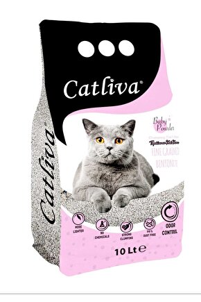 Catliva Bentonit Pudra Kokulu Topaklanan Kedi Kumu 10 Lt - 8684076787502