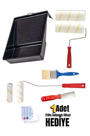 7 parça Boyacı set,20cmx2 Adet,10cm x 2 adet,No:6 Spatulax1 adet,No:2 Kestirme Fırçası,Tava