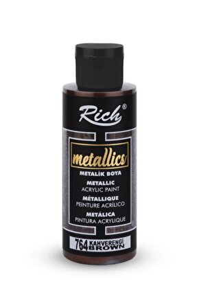 Metalik Akrilik Boya - Metallic Acrylic Paint 120cc Kahverengi Brown 764