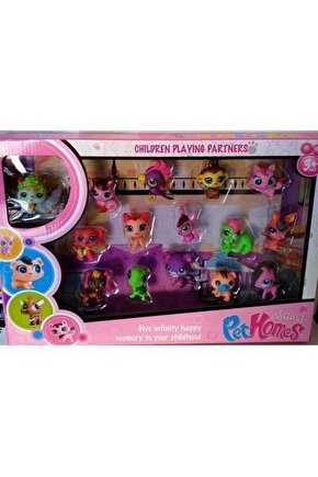 Minişler Oyuncak Miniş Figürler Petshops Ailesi 15 Figür Set