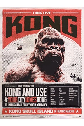 Kong Skull Island (2017) 10 ( FOLYO ) - AFİŞ - POSTER-4202