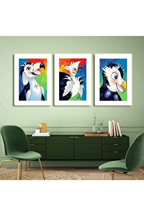 Matisse - Boho - Art Deco - Soyut - Doğa ( 3 lü Çerçevesiz ) Poster - Afiş - Tablo KR2C00725