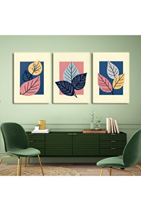 Matisse - Boho - Art Deco - Soyut - Doğa ( 3 lü Çerçevesiz ) Poster - Afiş - Tablo KR2C01251