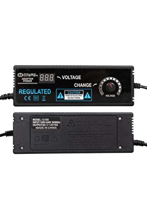 Power Pm-22380 3 Volt - 12 Volt - 10 Amper 5.5*2.5 Mm Uçlu Voltaj Kademeli Adaptör