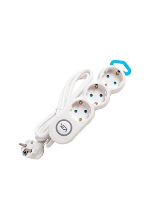 Ve-2s3s 3lü 2 Metre Kablolu Anahtarlı Grup Priz